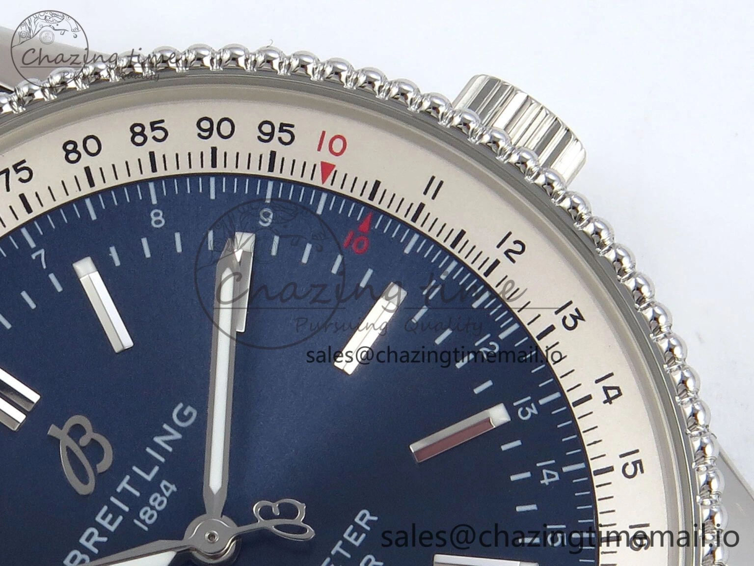 EyeCatching Navitimer 1 SS 41mm TF 1:1 Best Edition White Bezel Blue Dial on Brown Leather Strap A 5485