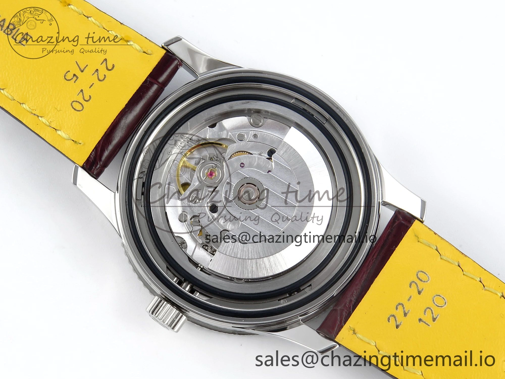 EyeCatching Navitimer 1 SS 41mm TF 1:1 Best Edition White Bezel Blue Dial on Brown Leather Strap A 5485