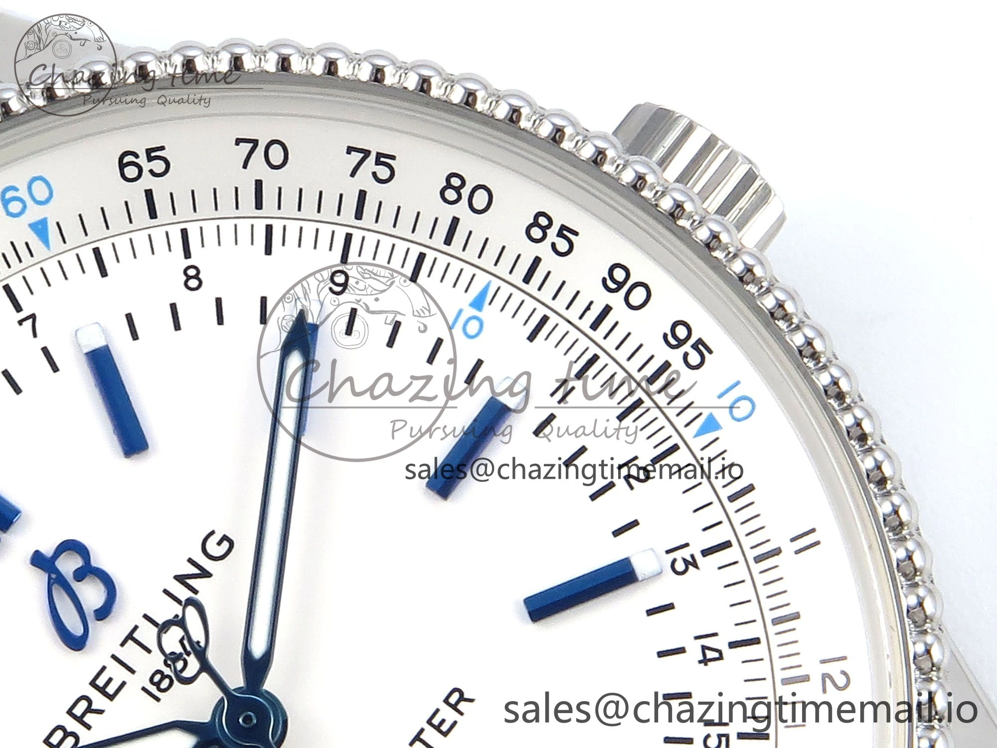 Navitimer 1 SS 41mm TF 1:1 Best Edition White Bezel White Dial on Blue Leather Strap A Contemporary 5484