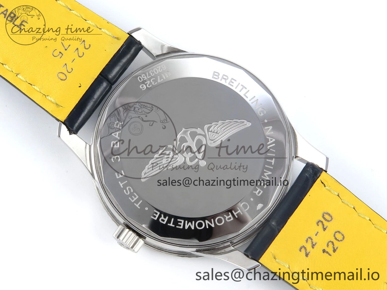 Navitimer 1 SS 41mm TF 1:1 Best Edition White Bezel White Dial on Blue Leather Strap A Contemporary 5484