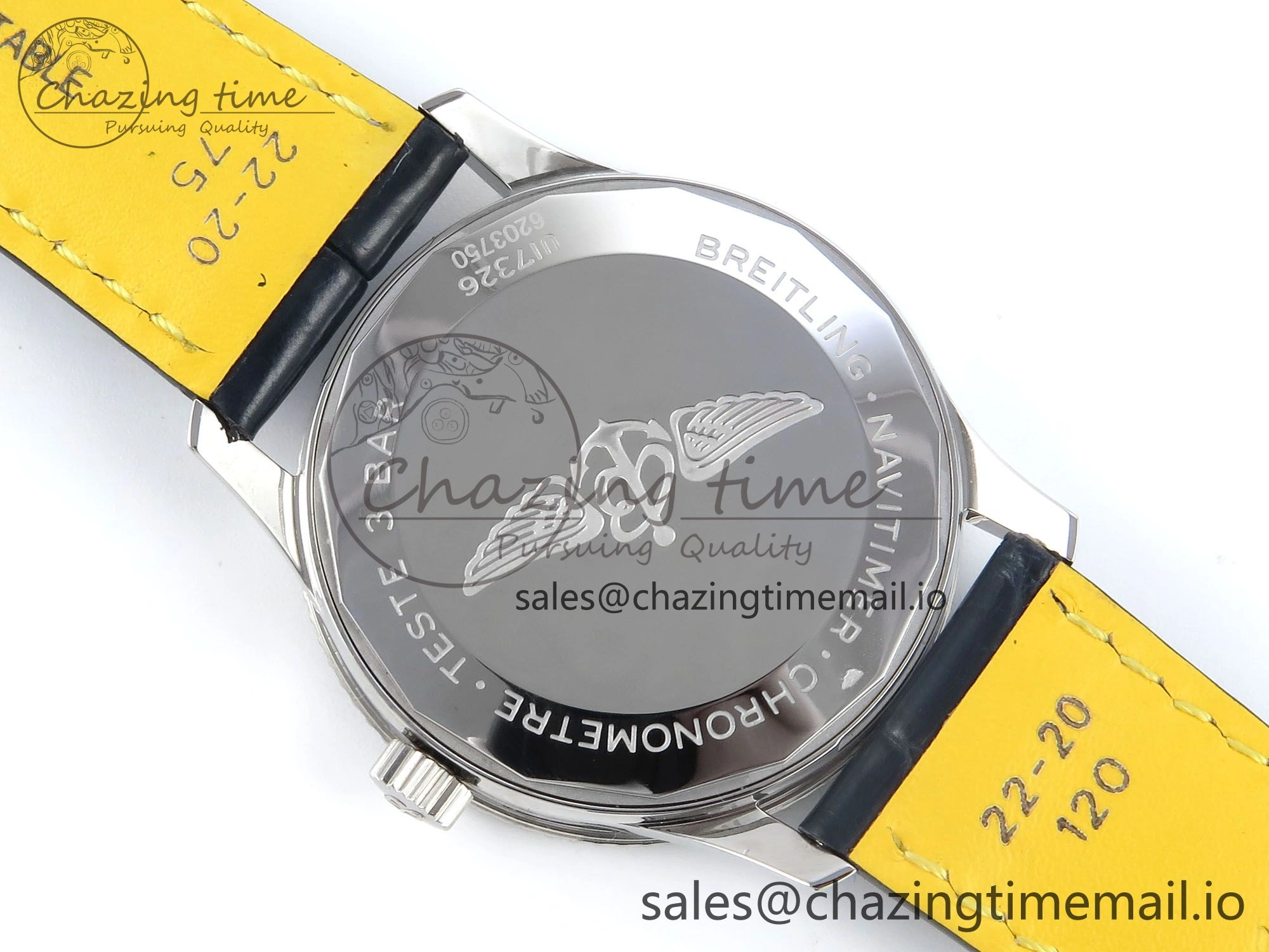 Navitimer 1 SS 41mm TF 1:1 Best Edition White Bezel White Dial on Blue Leather Strap A Contemporary 5484