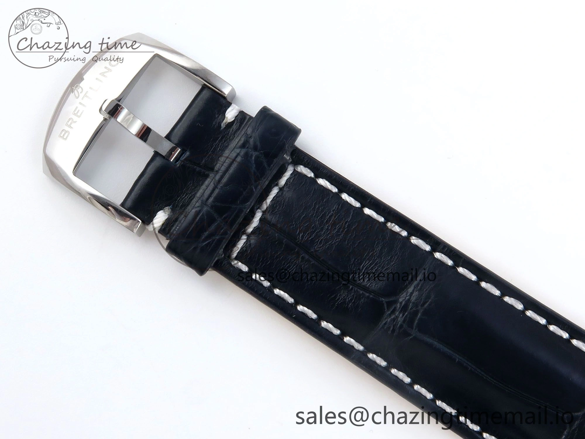 Navitimer 1 SS 41mm TF 1:1 Best Edition White Bezel White Dial on Blue Leather Strap A Contemporary 5484