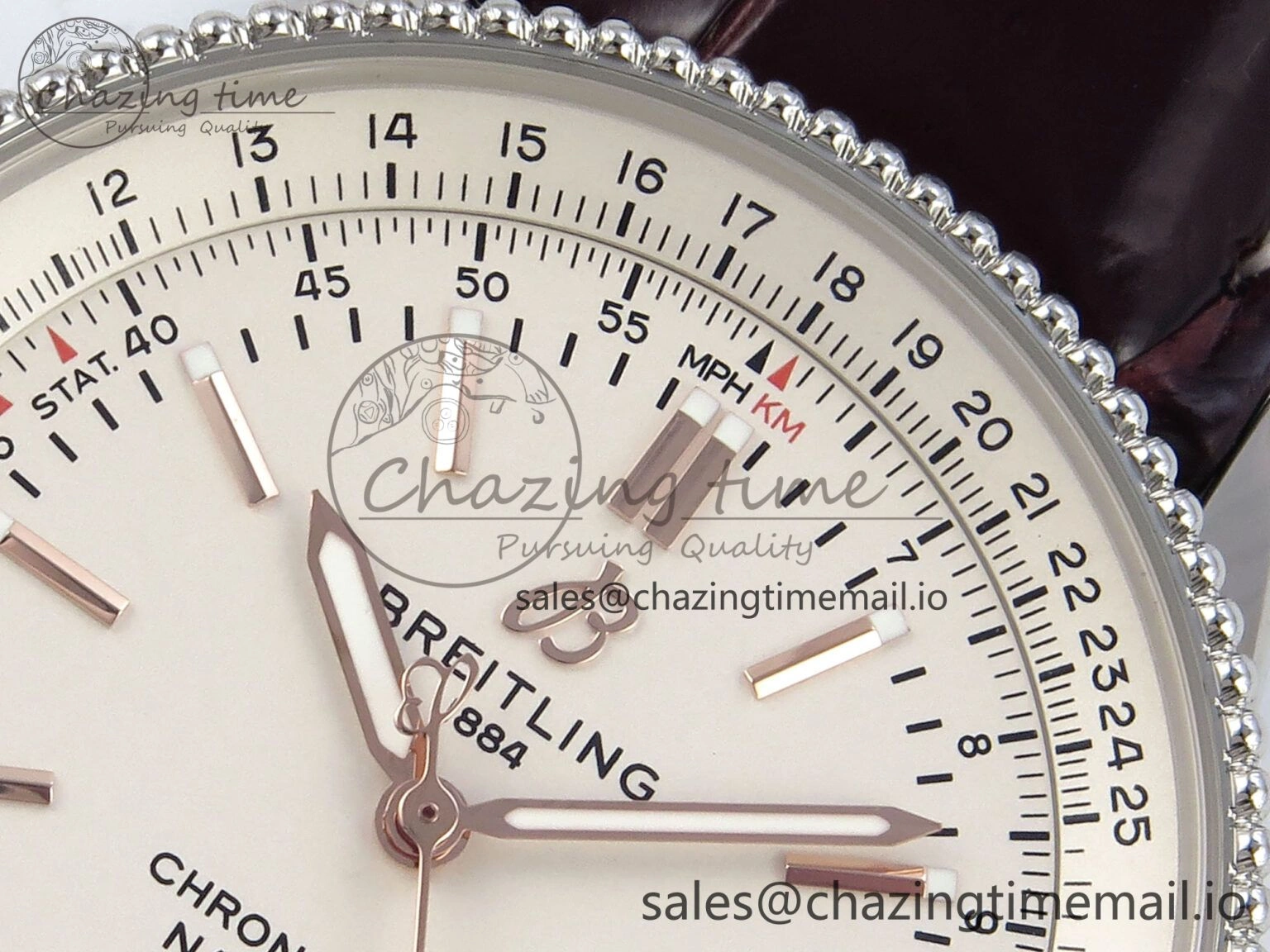Navitimer 1 SS 41mm TF 1:1 Best Edition White Bezel White Dial on Brown Leather Strap A Seasonal 5483
