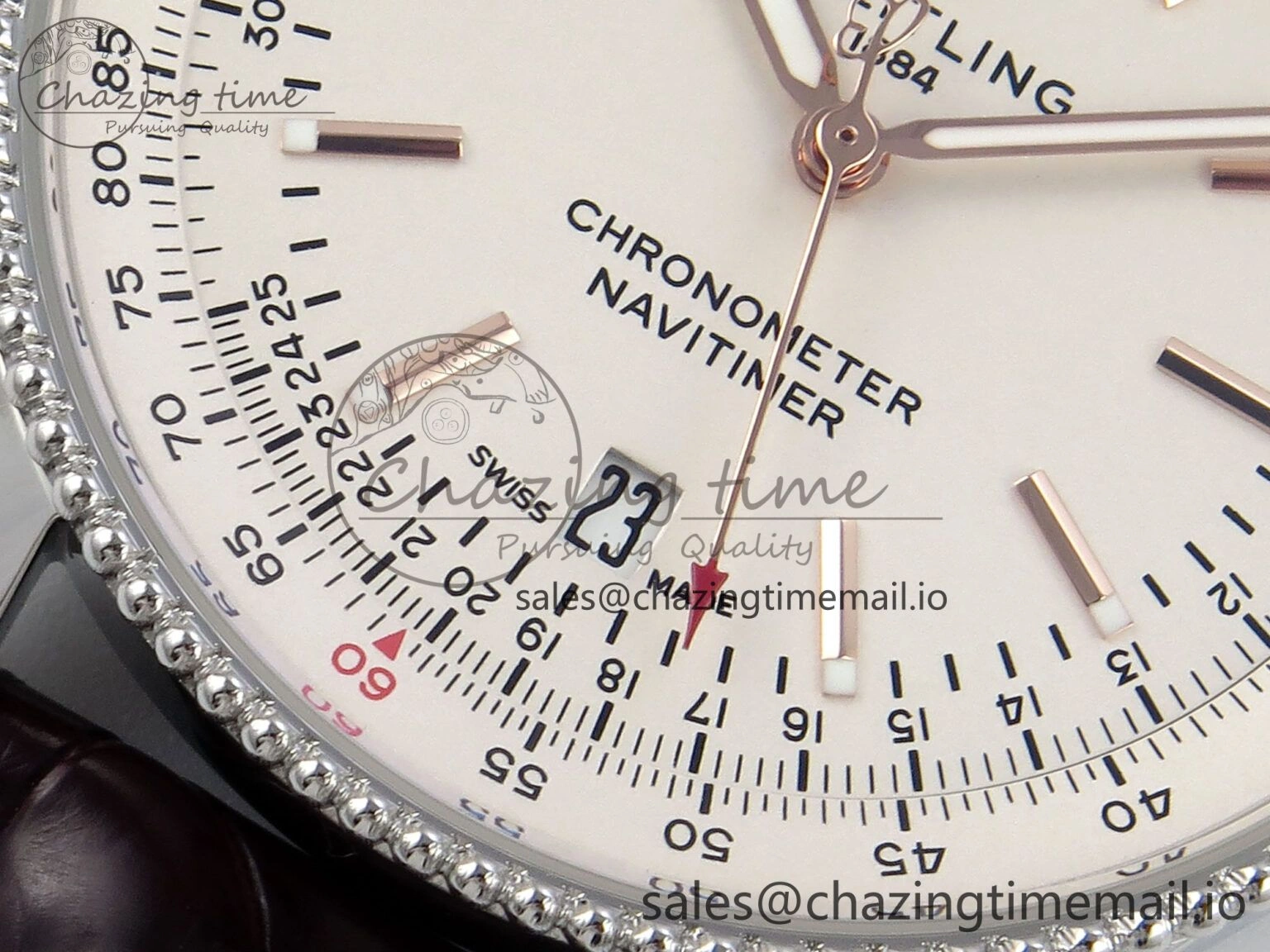 Navitimer 1 SS 41mm TF 1:1 Best Edition White Bezel White Dial on Brown Leather Strap A Seasonal 5483