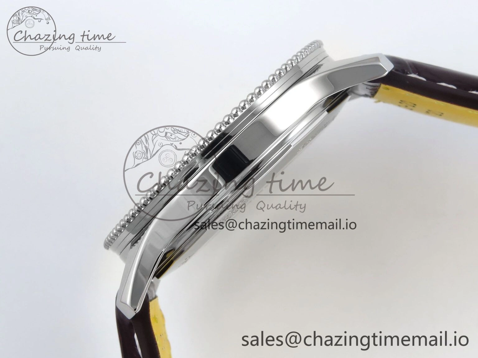 Navitimer 1 SS 41mm TF 1:1 Best Edition White Bezel White Dial on Brown Leather Strap A Seasonal 5483