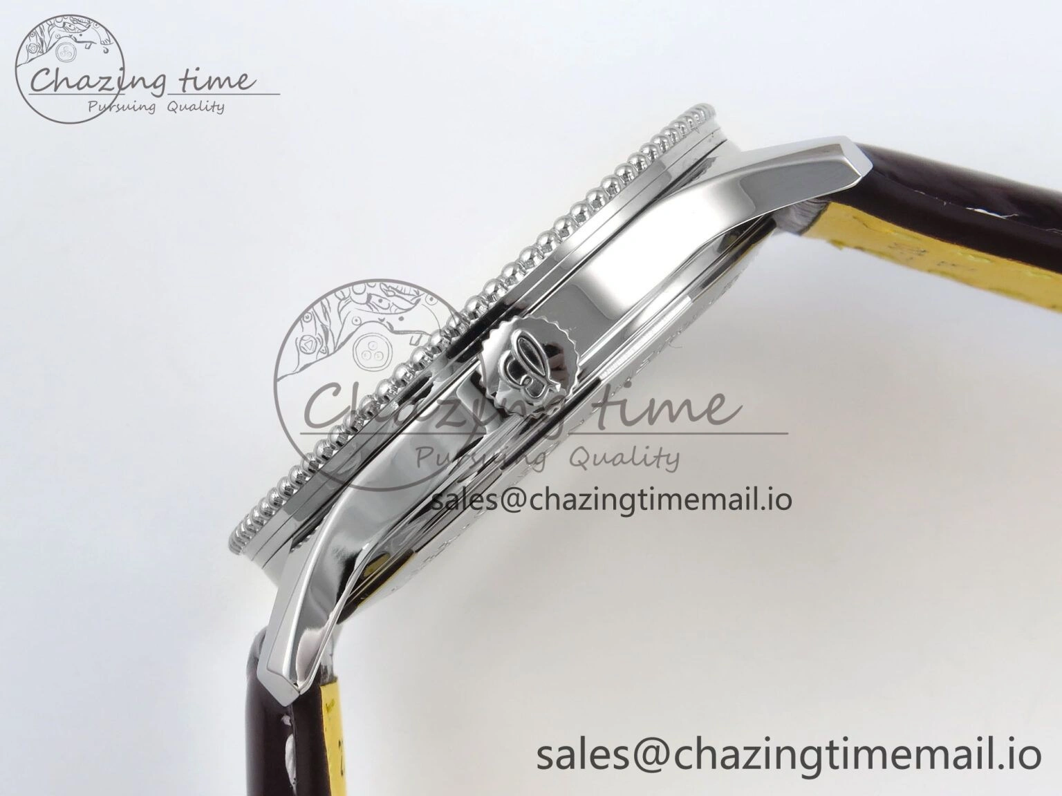 Navitimer 1 SS 41mm TF 1:1 Best Edition White Bezel White Dial on Brown Leather Strap A Seasonal 5483