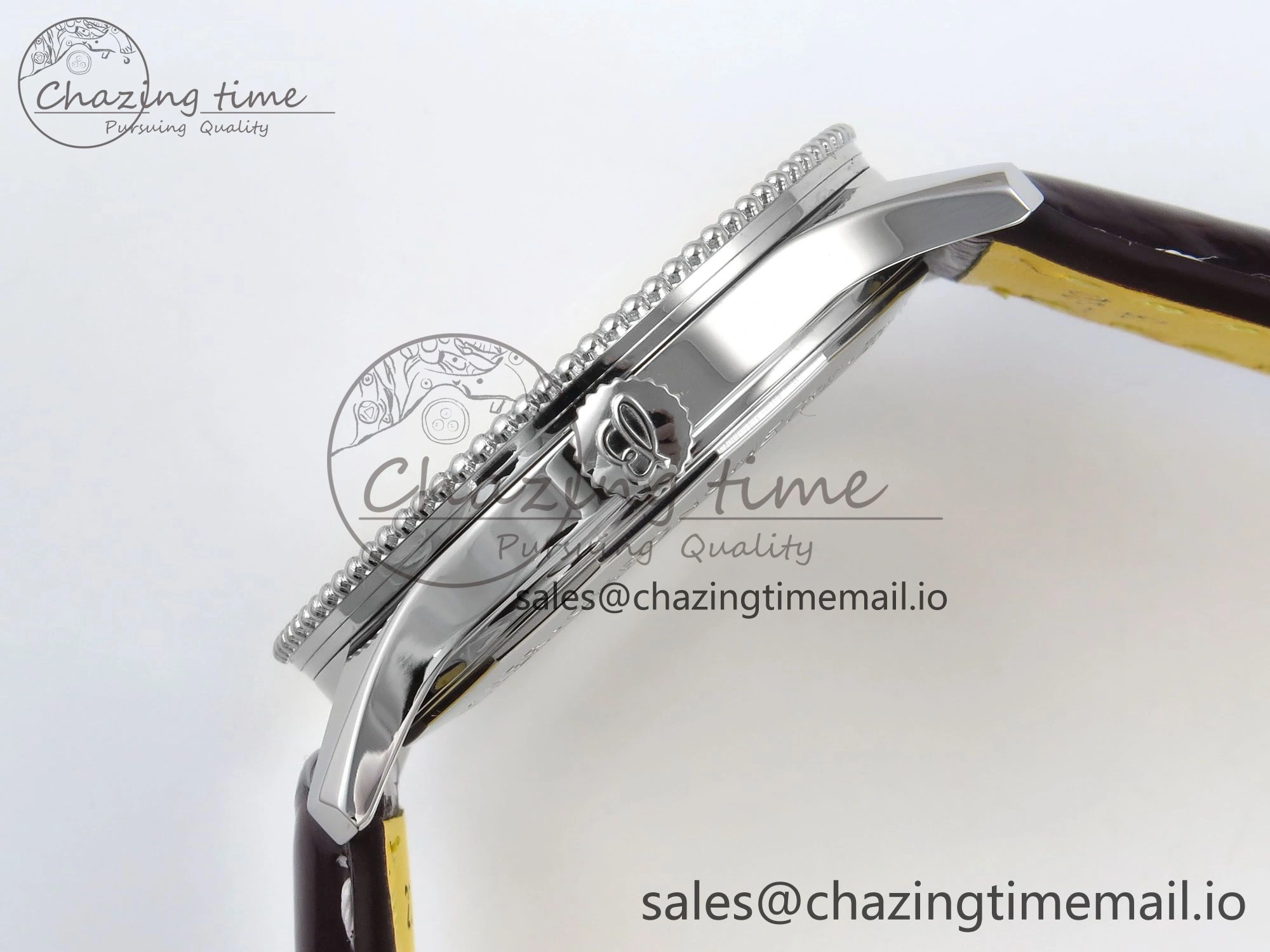 Navitimer 1 SS 41mm TF 1:1 Best Edition White Bezel White Dial on Brown Leather Strap A Seasonal 5483