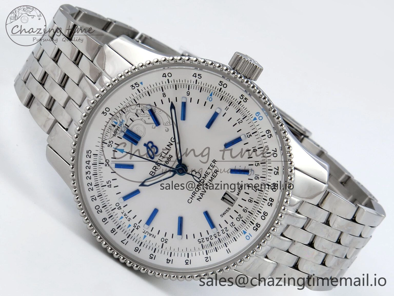 Navitimer 1 SS 41mm TF 1:1 Best Edition White Bezel White Dial on SS Bracelet A Chic 5492