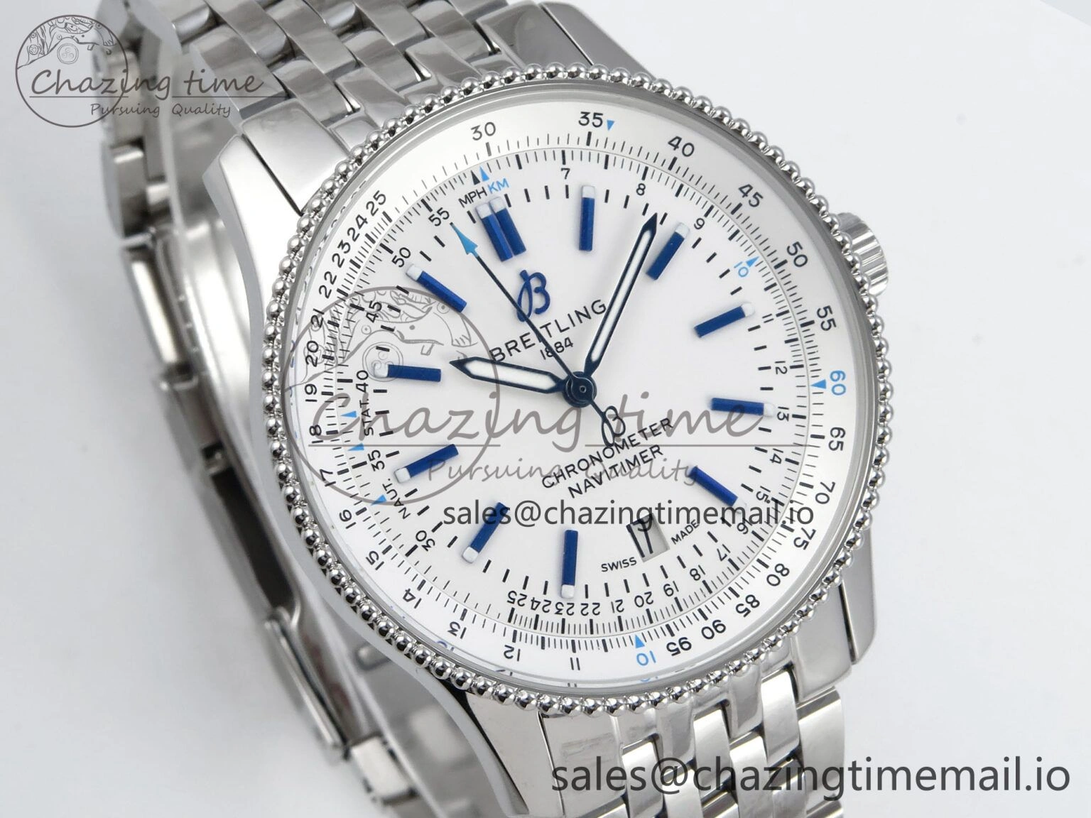 Navitimer 1 SS 41mm TF 1:1 Best Edition White Bezel White Dial on SS Bracelet A Chic 5492