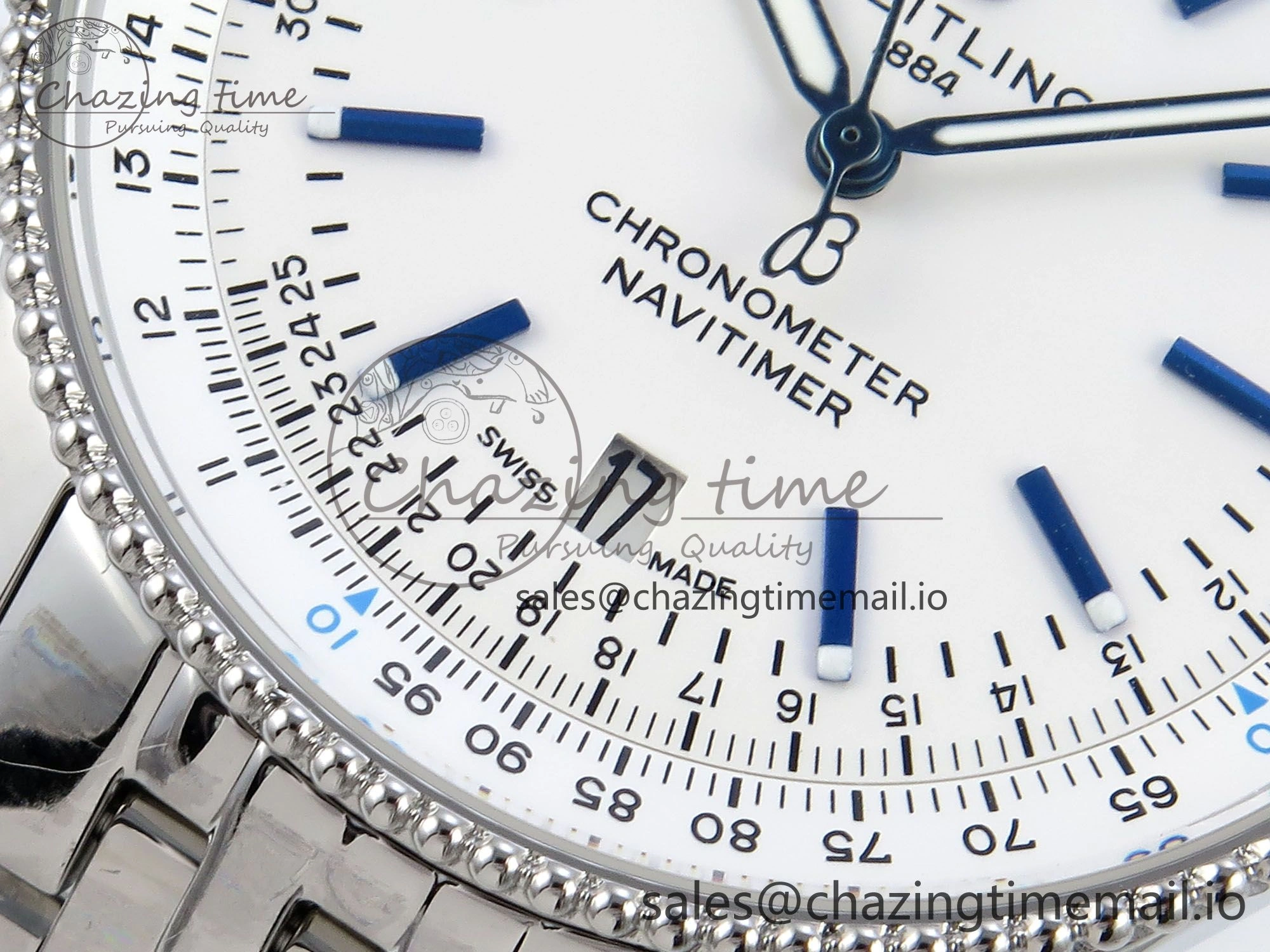 Navitimer 1 SS 41mm TF 1:1 Best Edition White Bezel White Dial on SS Bracelet A Chic 5492