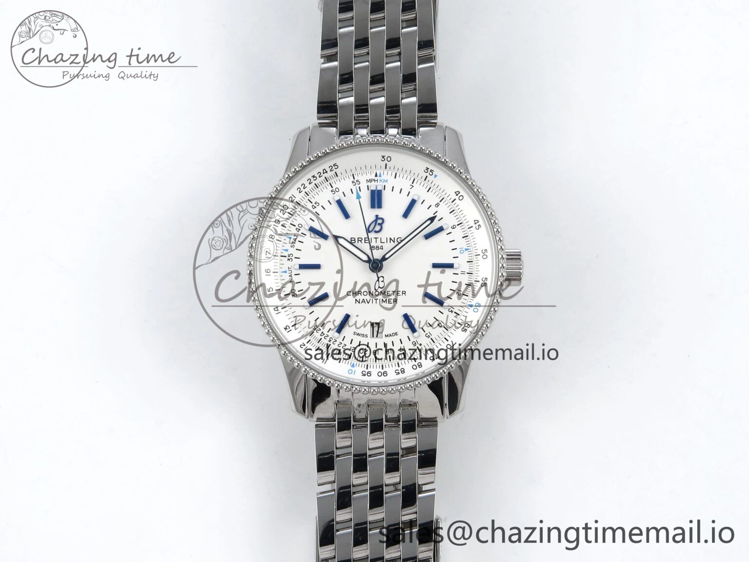 Navitimer 1 SS 41mm TF 1:1 Best Edition White Bezel White Dial on SS Bracelet A Chic 5492