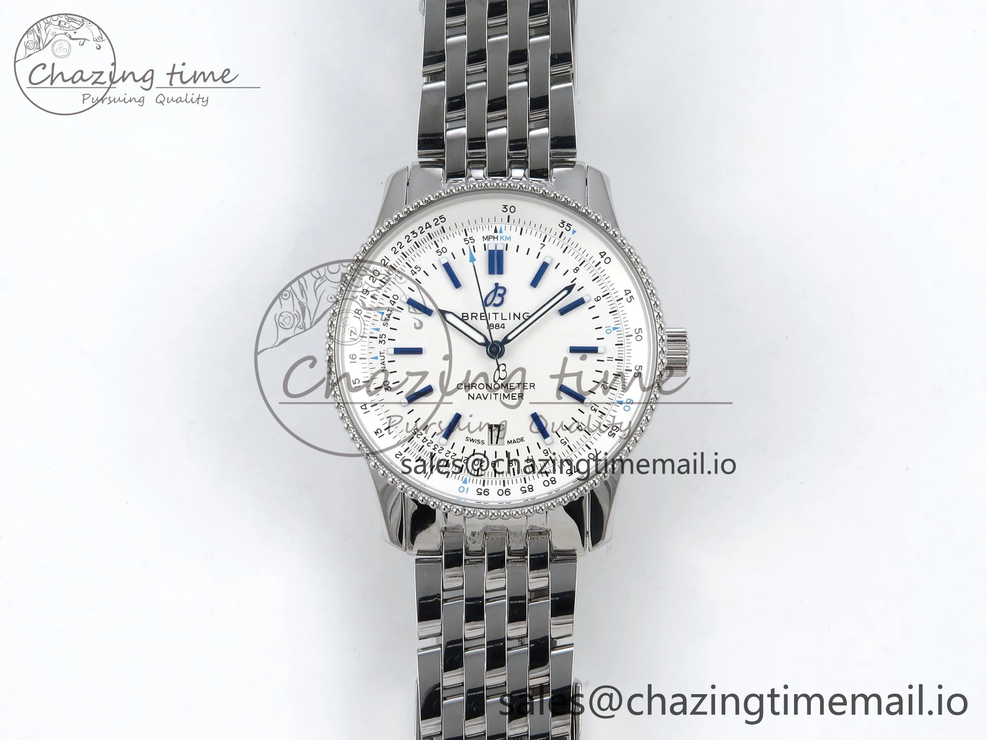 Navitimer 1 SS 41mm TF 1:1 Best Edition White Bezel White Dial on SS Bracelet A Chic 5492