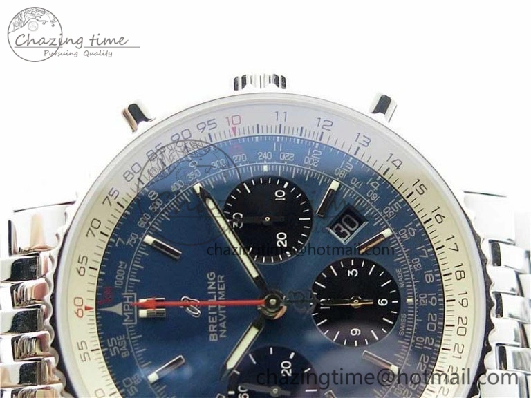 Navitimer 1 SS 43mm GF 1:1 Best Edition Blue Dial on SS Bracelet A SportInspired 5590