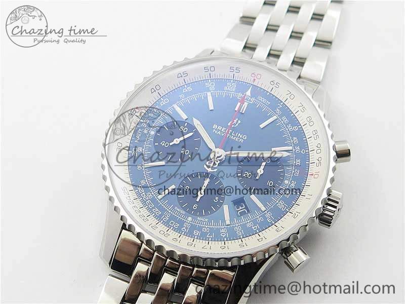 Navitimer 1 SS 43mm GF 1:1 Best Edition Blue Dial on SS Bracelet A SportInspired 5590