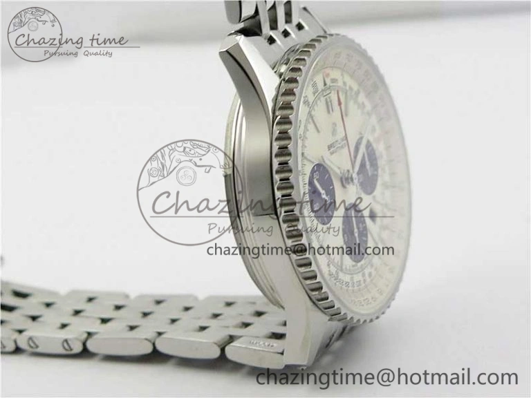 Navitimer 1 SS 43mm GF 1:1 Best Edition White Dial on SS Bracelet A FlexibleFit 5591