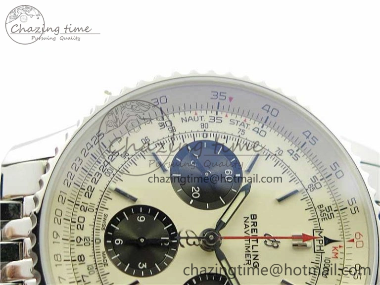 Navitimer 1 SS 43mm GF 1:1 Best Edition White Dial on SS Bracelet A FlexibleFit 5591
