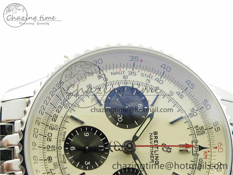 Navitimer 1 SS 43mm GF 1:1 Best Edition White Dial on SS Bracelet A FlexibleFit 5591