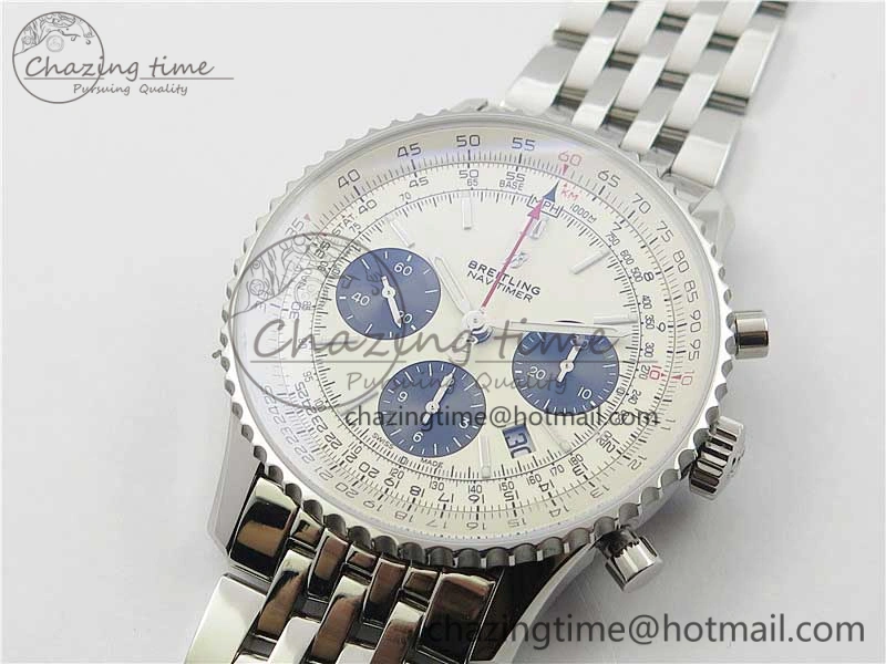 Navitimer 1 SS 43mm GF 1:1 Best Edition White Dial on SS Bracelet A FlexibleFit 5591