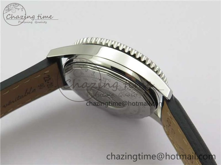 Navitimer 41mm SS B50 Best Edition SS Black Dial Numeral Markers on Leather Strap A Stylish 5555