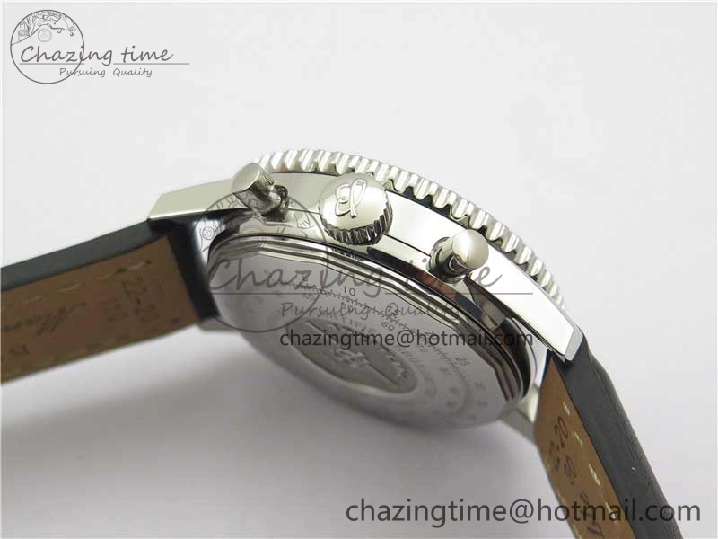 Navitimer 41mm SS B50 Best Edition SS Black Dial Numeral Markers on Leather Strap A Stylish 5555