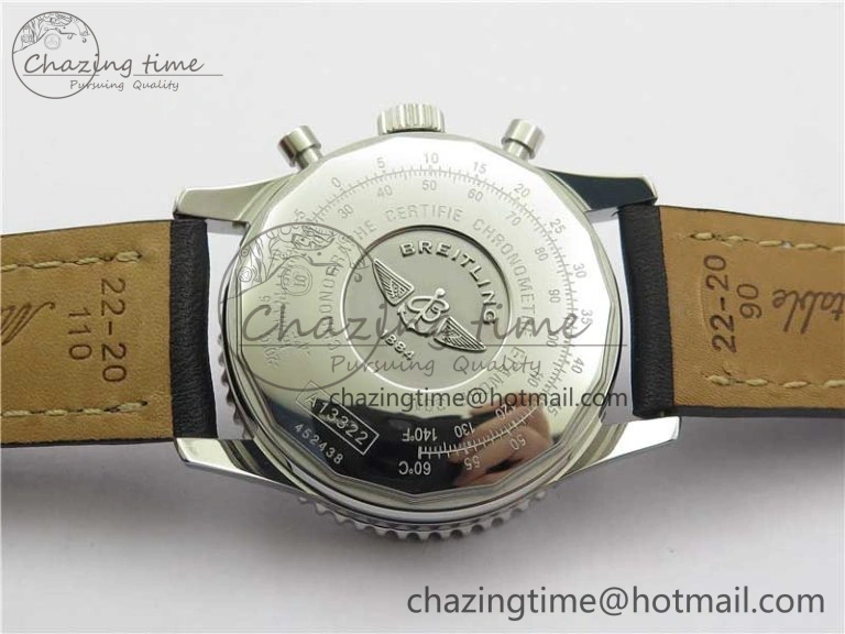 Navitimer 41mm SS B50 Best Edition SS Black Dial Numeral Markers on Leather Strap A Stylish 5555