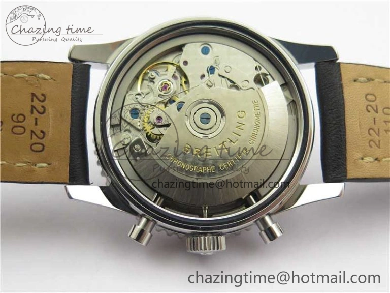 Navitimer 41mm SS B50 Best Edition SS Black Dial Numeral Markers on Leather Strap A Stylish 5555
