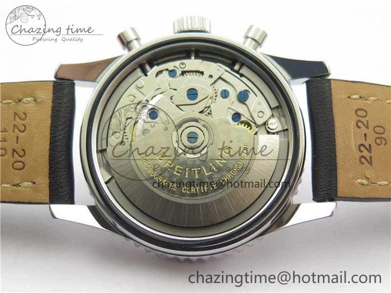 Navitimer 41mm SS B50 Best Edition SS Black Dial Numeral Markers on Leather Strap A Stylish 5555