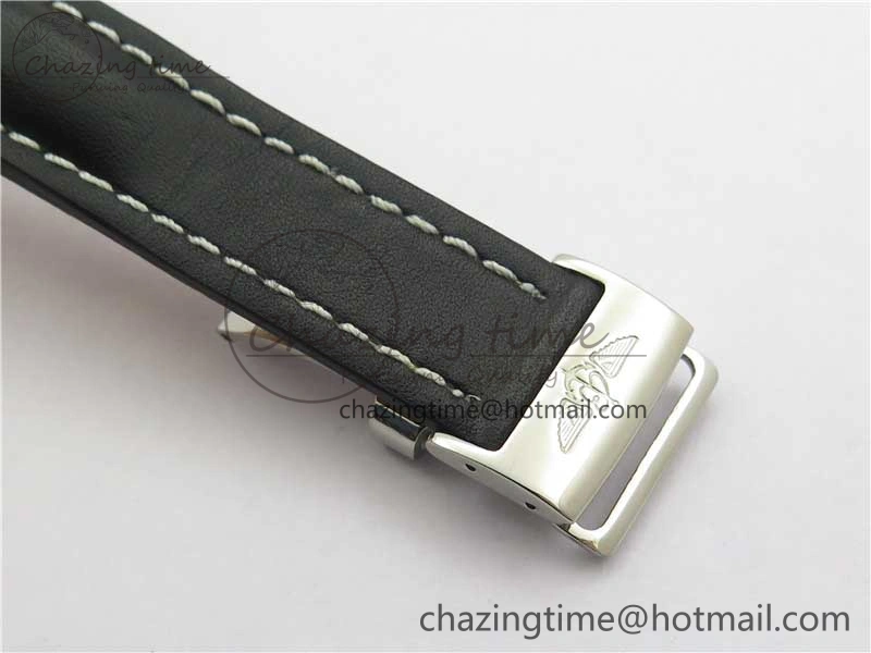 Navitimer 41mm SS B50 Best Edition SS Black Dial Numeral Markers on Leather Strap A Stylish 5555