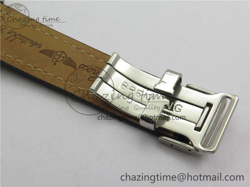 Navitimer 41mm SS B50 Best Edition SS Black Dial Numeral Markers on Leather Strap A Stylish 5555