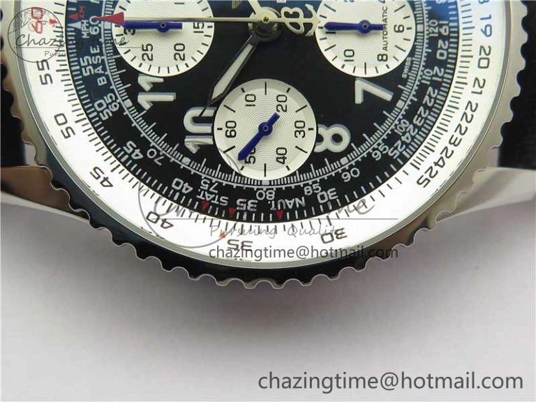Navitimer 41mm SS B50 Best Edition SS Black Dial Numeral Markers on Leather Strap A Stylish 5555