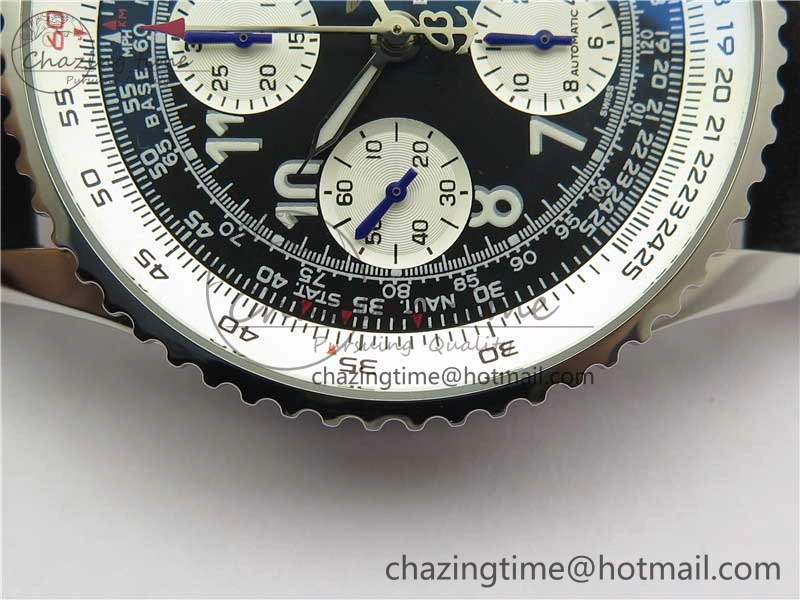 Navitimer 41mm SS B50 Best Edition SS Black Dial Numeral Markers on Leather Strap A Stylish 5555