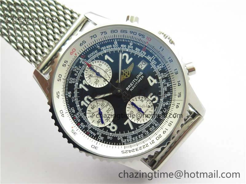Navitimer 41mm SS B50 Best Edition SS Black Dial Numeral Markers on SS Bracelet A Sporty 5554