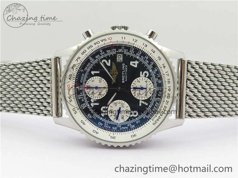 Navitimer 41mm SS B50 Best Edition SS Black Dial Numeral Markers on SS Bracelet A Sporty 5554
