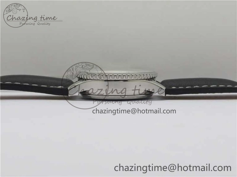 Navitimer 41mm SS B50 Best Edition SS Black Dial Stick Markers on Black Leather Strap A HighQuality 5552