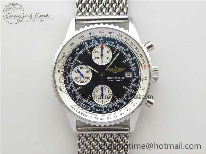 Navitimer 41mm SS B50 Best Edition SS Black Dial Stick Markers on SS Bracelet A Stylish 5553