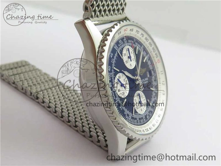 Navitimer 41mm SS B50 Best Edition SS Black Dial Stick Markers on SS Bracelet A Stylish 5553