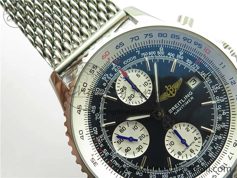 Navitimer 41mm SS B50 Best Edition SS Black Dial Stick Markers on SS Bracelet A Stylish 5553