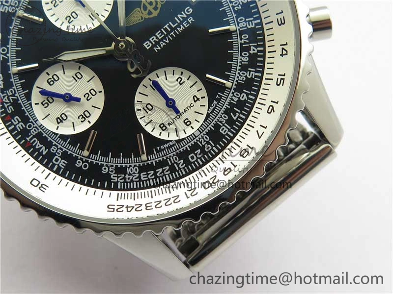 Navitimer 41mm SS B50 Best Edition SS Black Dial Stick Markers on SS Bracelet A Stylish 5553