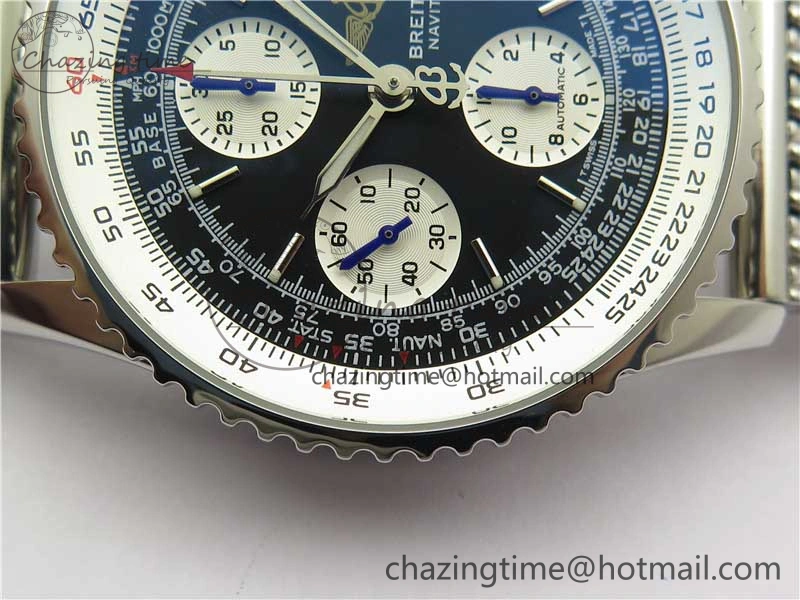 Navitimer 41mm SS B50 Best Edition SS Black Dial Stick Markers on SS Bracelet A Stylish 5553