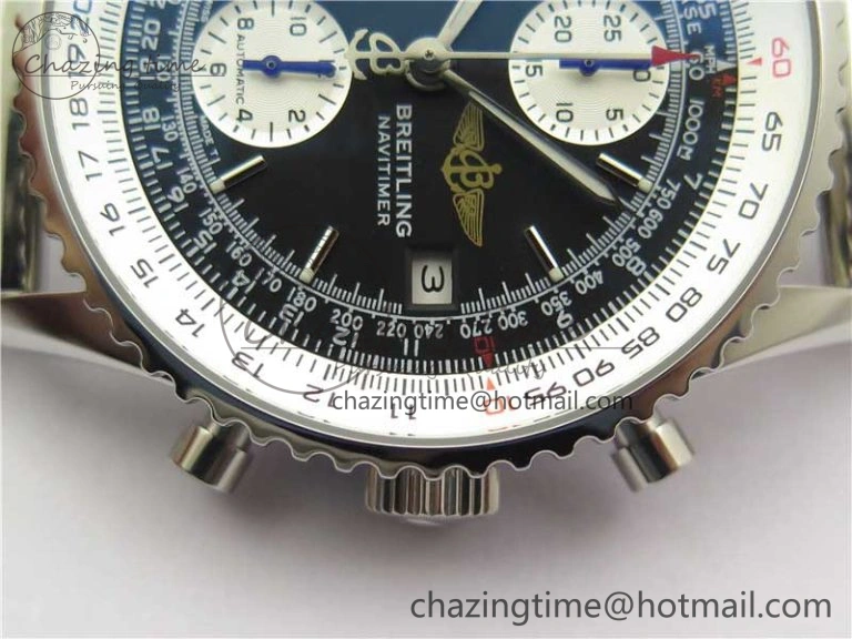 Navitimer 41mm SS B50 Best Edition SS Black Dial Stick Markers on SS Bracelet A Stylish 5553