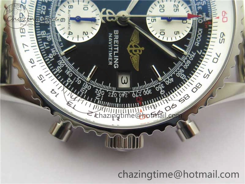 Navitimer 41mm SS B50 Best Edition SS Black Dial Stick Markers on SS Bracelet A Stylish 5553