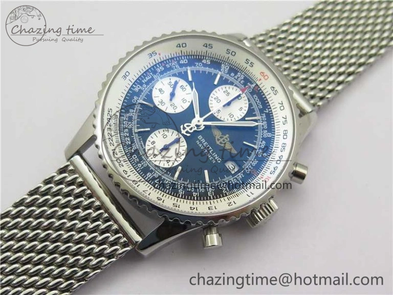 Navitimer 41mm SS B50 Best Edition SS Black Dial Stick Markers on SS Bracelet A Stylish 5553