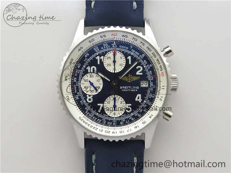 Navitimer 41mm SS B50 Best Edition SS Blue Dial Numeral Markers on Leather Strap A Soft 5548