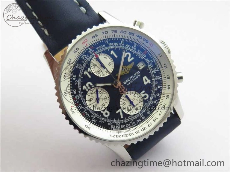 Navitimer 41mm SS B50 Best Edition SS Blue Dial Numeral Markers on Leather Strap A Soft 5548