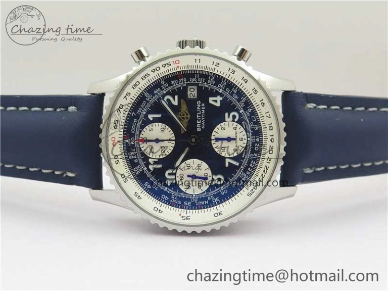 Navitimer 41mm SS B50 Best Edition SS Blue Dial Numeral Markers on Leather Strap A Soft 5548