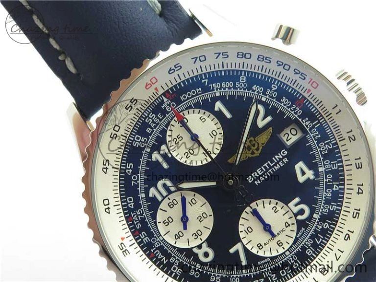 Navitimer 41mm SS B50 Best Edition SS Blue Dial Numeral Markers on Leather Strap A Soft 5548