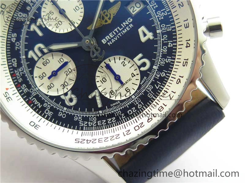Navitimer 41mm SS B50 Best Edition SS Blue Dial Numeral Markers on Leather Strap A Soft 5548