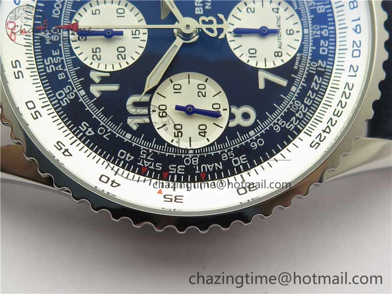 Navitimer 41mm SS B50 Best Edition SS Blue Dial Numeral Markers on Leather Strap A Soft 5548