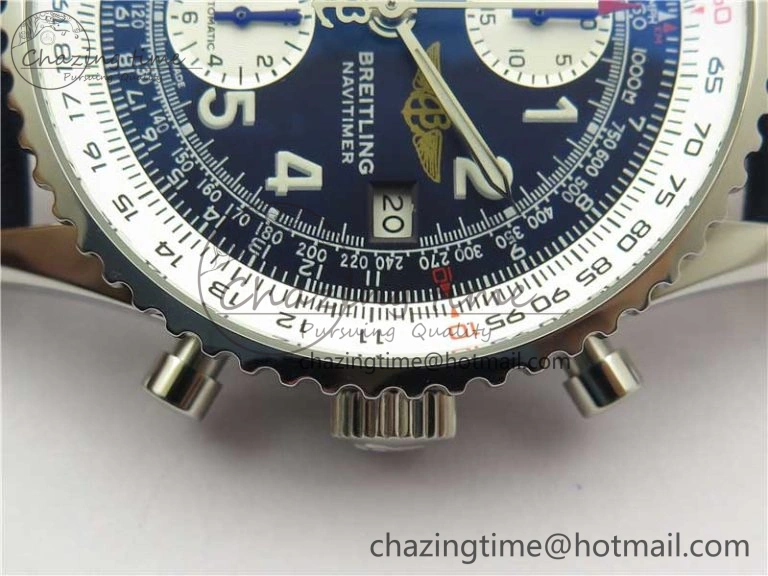 Navitimer 41mm SS B50 Best Edition SS Blue Dial Numeral Markers on Leather Strap A Soft 5548