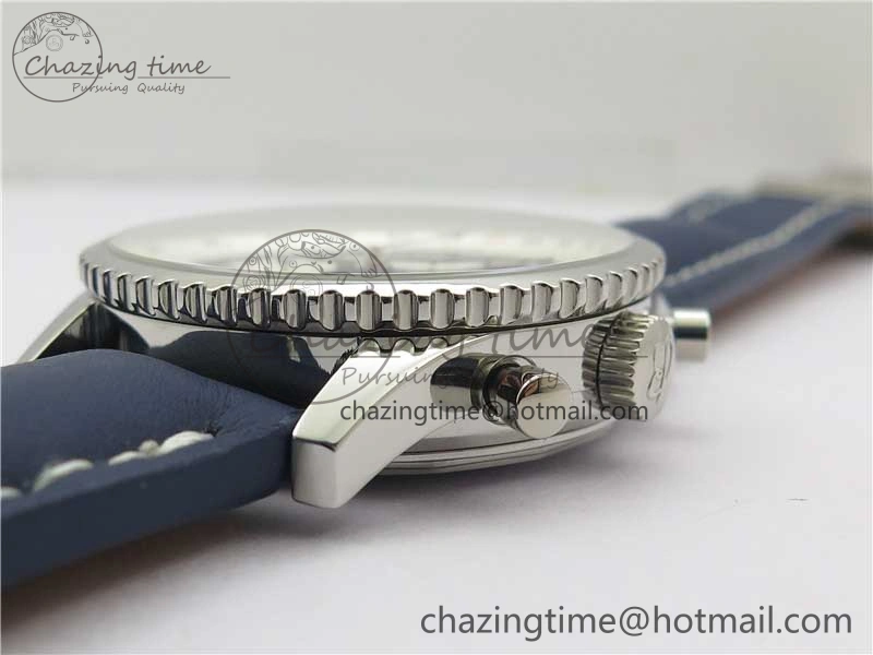 Navitimer 41mm SS B50 Best Edition SS Blue Dial Stick Markers on Leather Strap A EyeCatching 5551